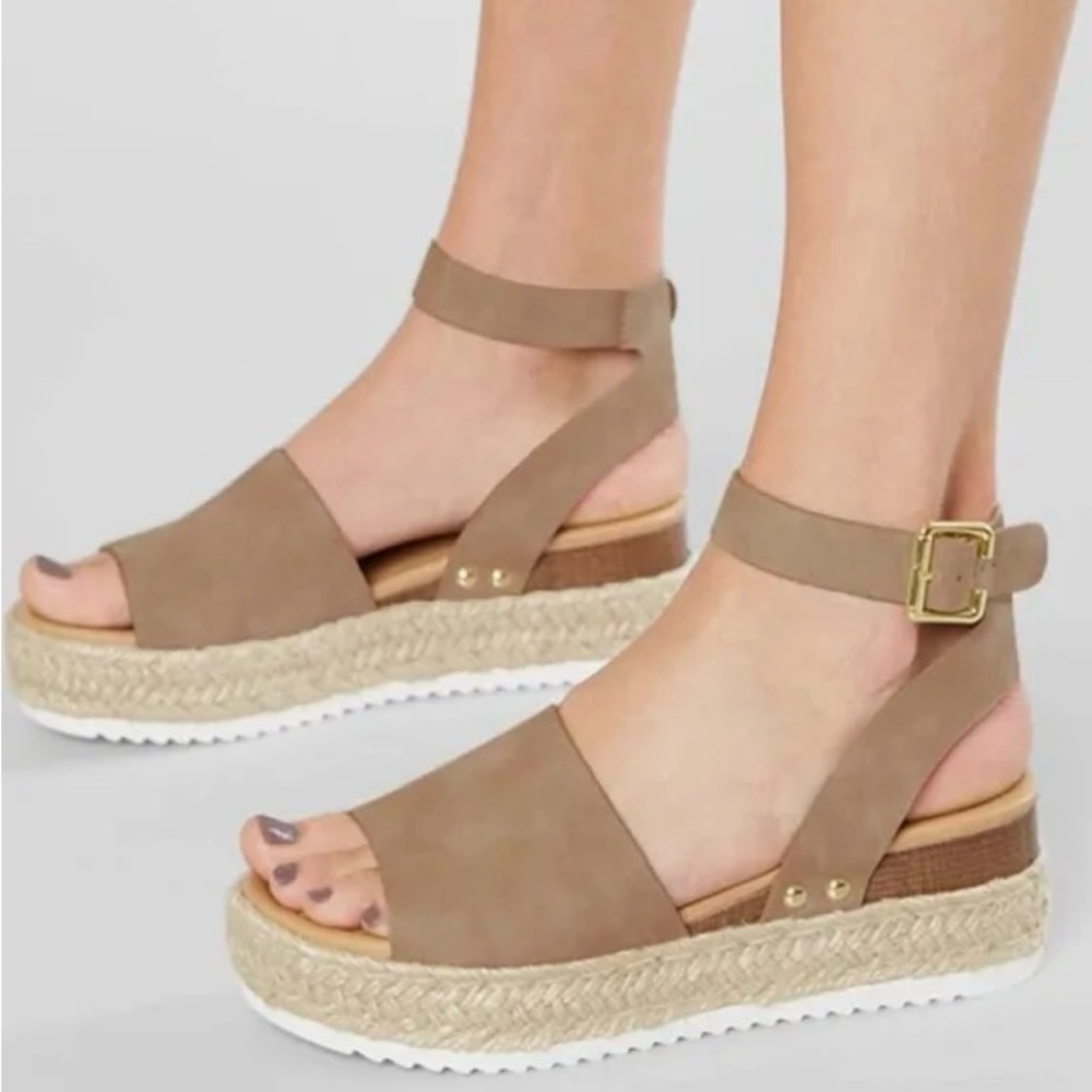 Soda Tan Espadrille Platform Sandals